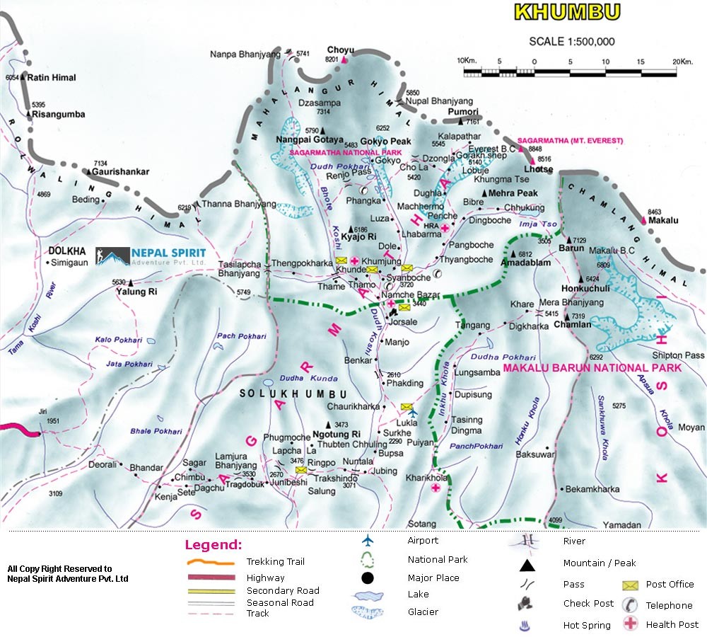 Everest Trek Island Peak Climbing map